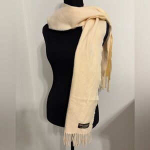 Scottish 100% cashmere Cream/Ivory color scarf 
11” x ~68”